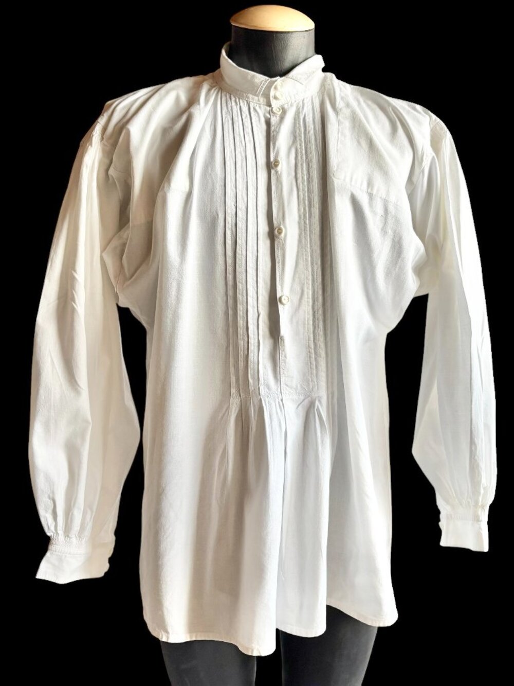 Men's Hungarian White Cotton Embroidered Full Sleeve Folk Shirt